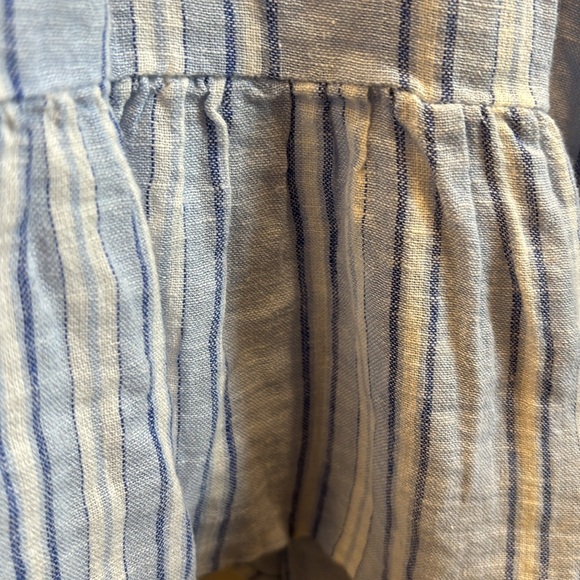 RAILS BRAND BLUE..LIGHT BLUE WHITE STRIPED SUNDRESS ELASTIC WAIST FLUTTER SLEEVE - Picture 11 of 12